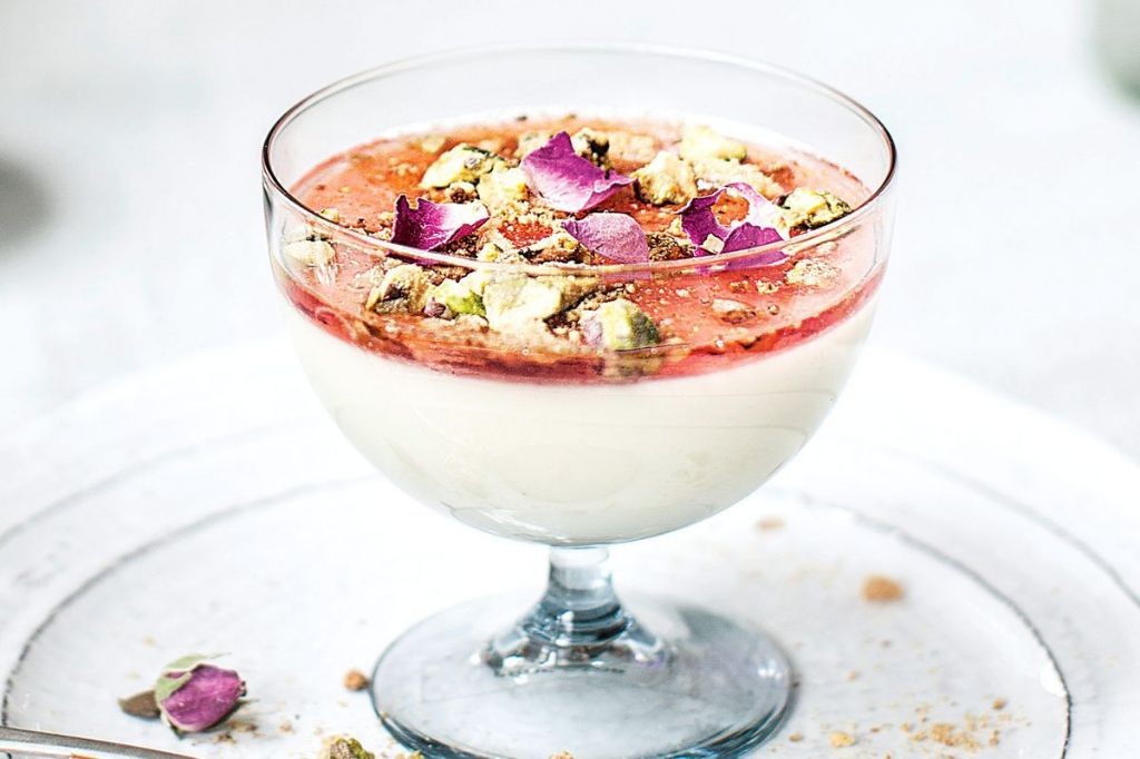 Pistachio and Rosewater Parfait with Cardamom