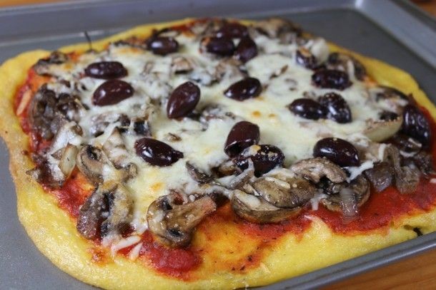 Polenta Pizza with Caramelized Onions and Goat Cheese
