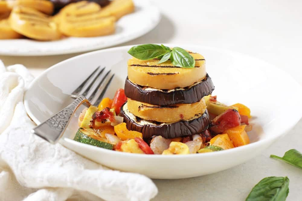 Polenta and Ratatouille Stack