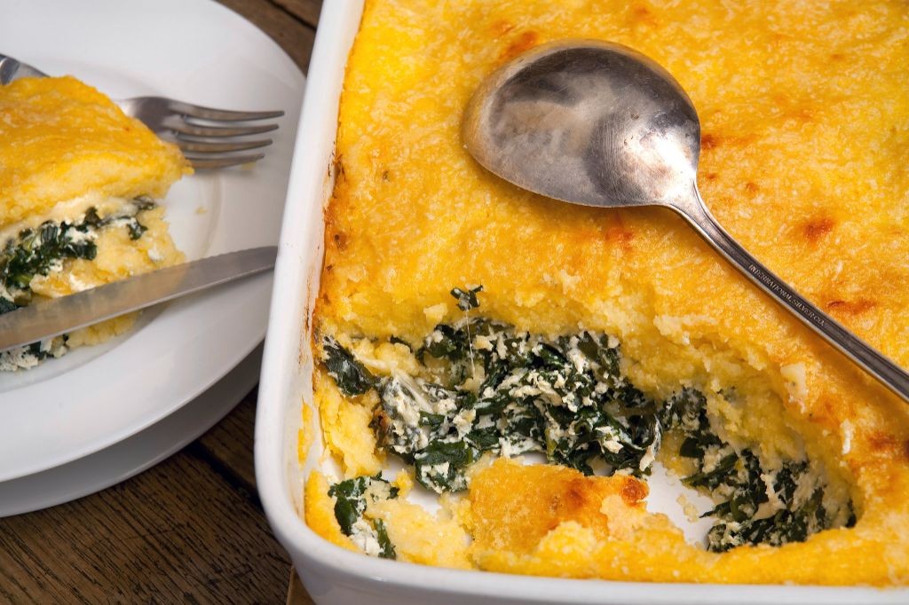 Polenta and Spinach Gratin