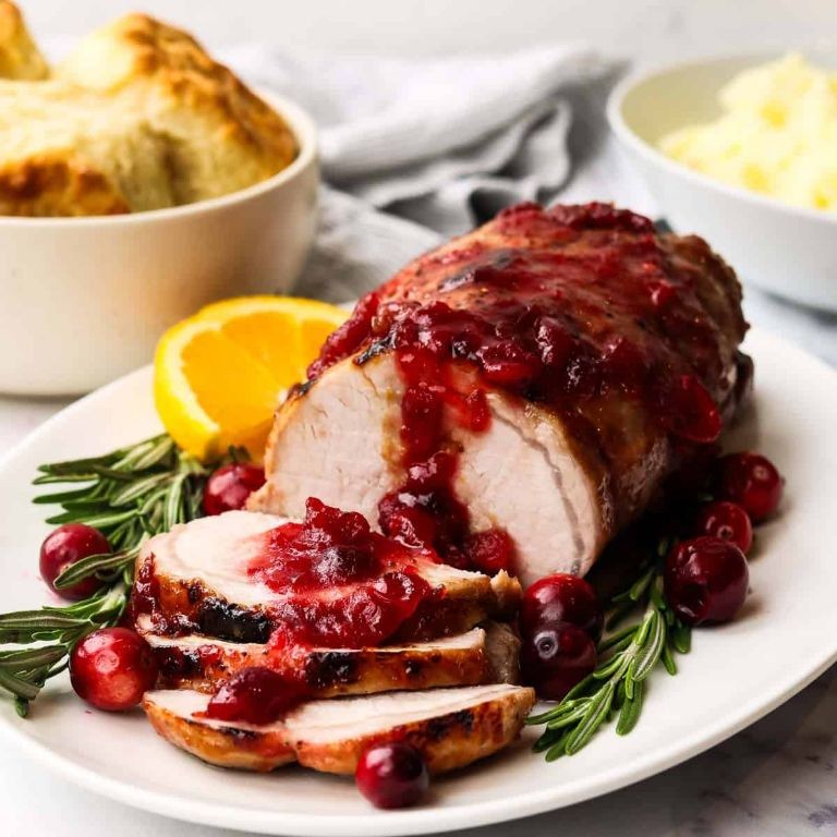 Pork Loin with Cranberry Orange Sauce