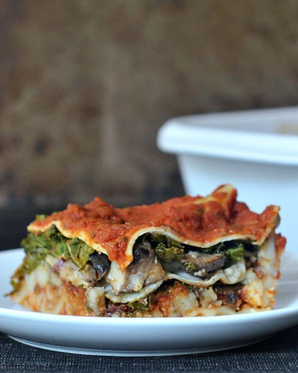 Portobello Mushroom and Kale Lowfat Lasagna