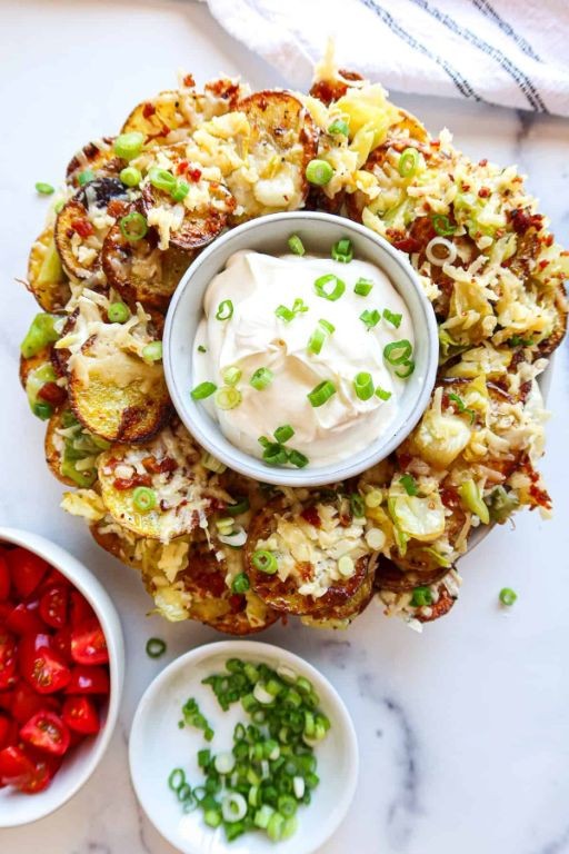 Potato Nachos with Sour Cream and Chives