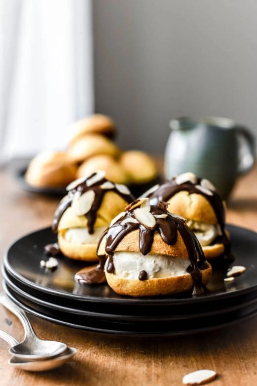Profiteroles with Vanilla Ice Cream