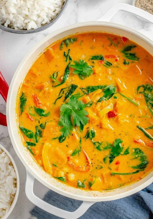 Pumpkin Curry with Coconut Milk and Lemongrass