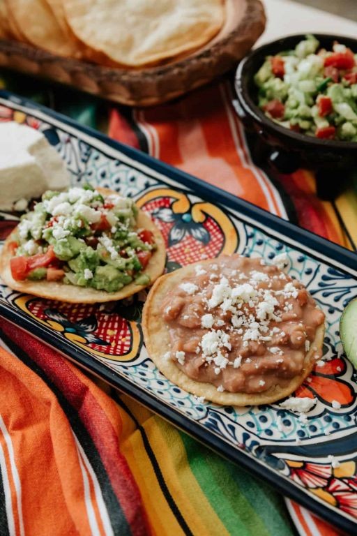 Quesabirria Tostadas with Refried Beans