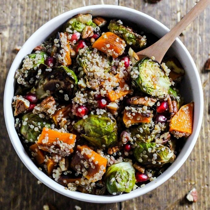 Quinoa and Roasted Brussels Sprouts Bowl