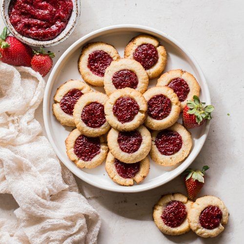 Raspberry Chia Jam Thumbprint Cookies