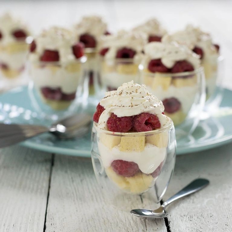 Raspberry Trifle Shooters with Vanilla Custard