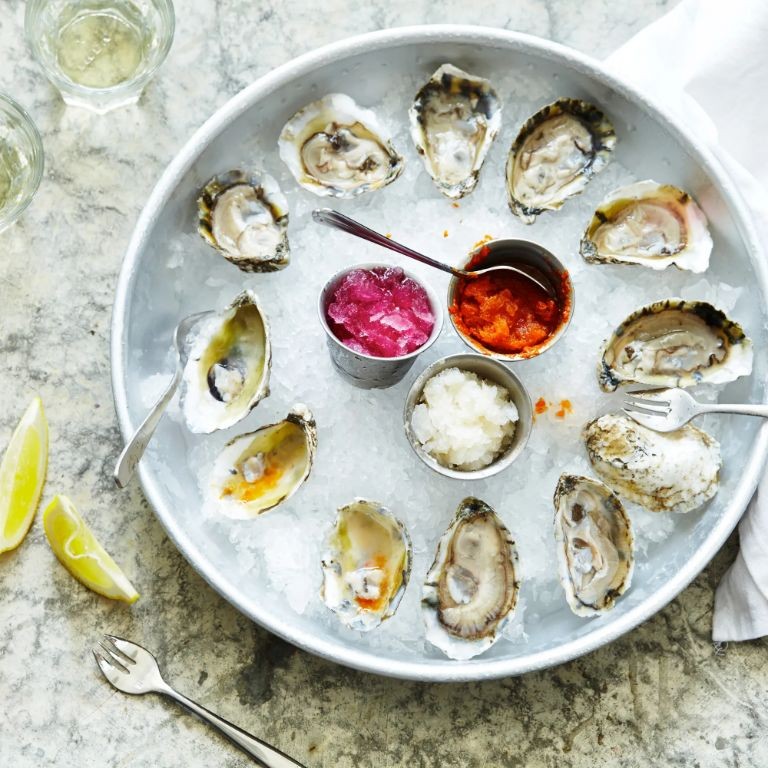 Raw Oysters with Horseradish and Lemon Zest