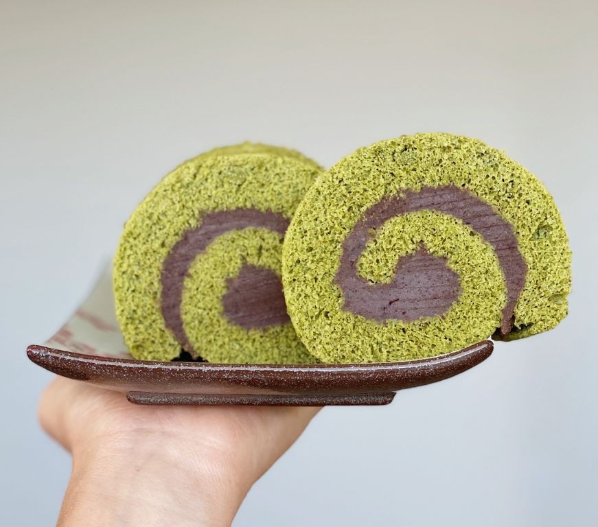 Red Bean Matcha Swiss Roll