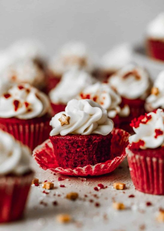 Red Velvet Mini Cupcakes with Cream Cheese Frosting