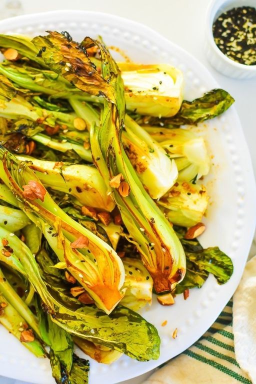 Roasted Bok Choy with Toasted Almonds