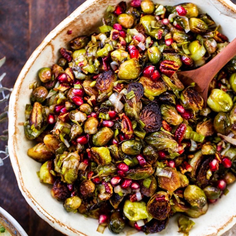 Roasted Brussels Sprouts with Pomegranate