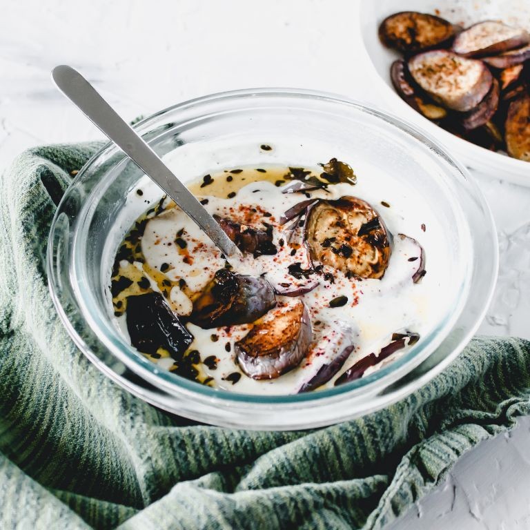 Roasted Eggplant Raita