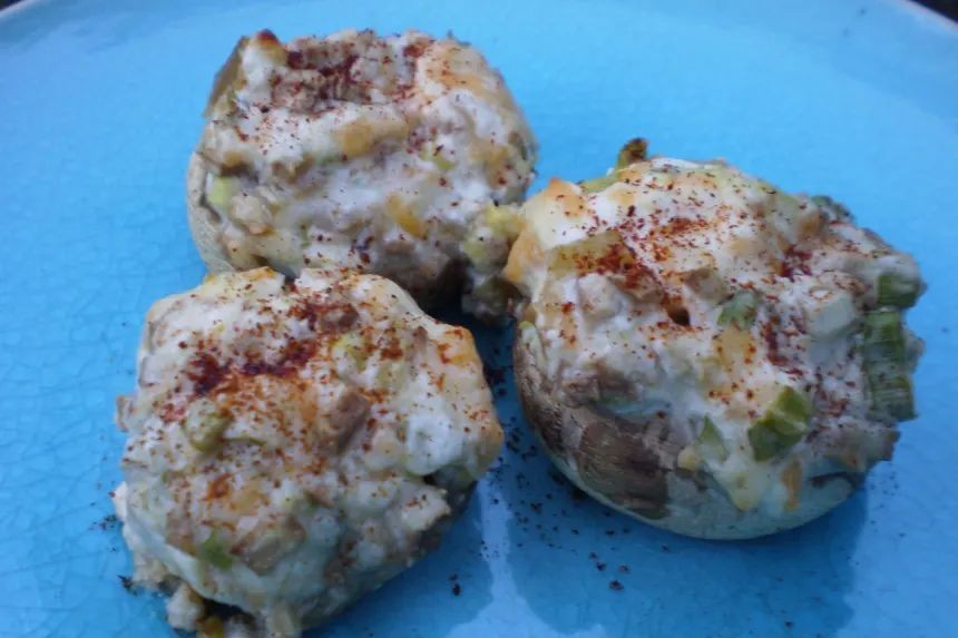 Roasted Hatch Chile Stuffed Mushrooms