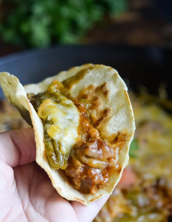 Roasted Hatch Chile and Beef Tacos