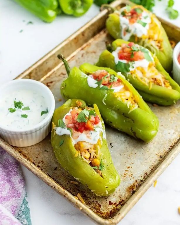 Roasted Hatch Chile and Cheese Stuffed Peppers