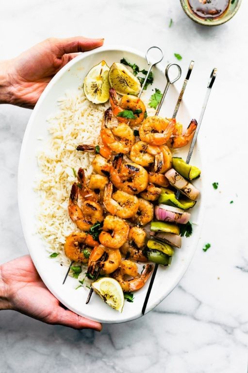 Roasted Hatch Chile and Shrimp Skewers