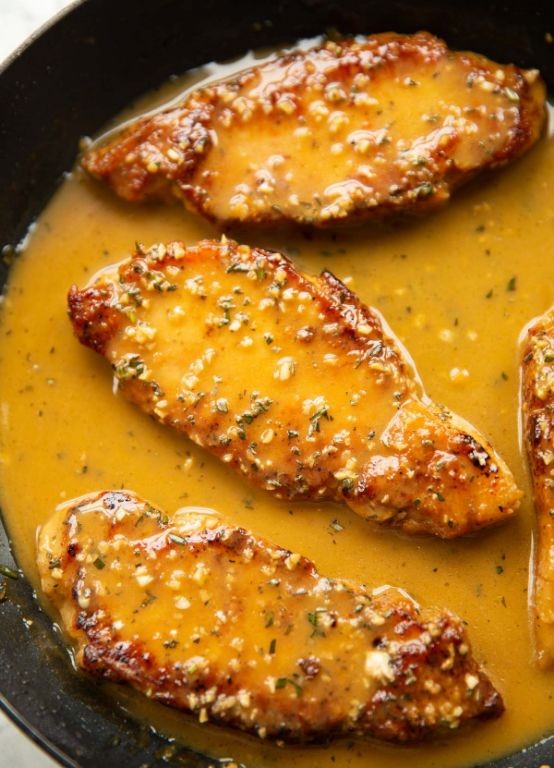 Rosemary Garlic Butter Pork Chops
