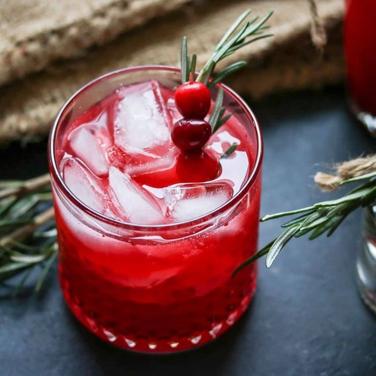 Rosemary-Infused Cranberry Vodka Fizz