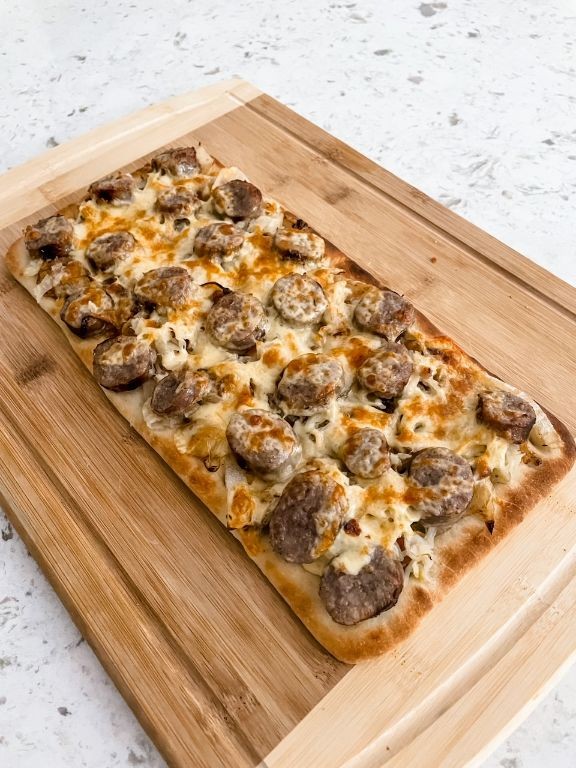 Rustic Sauerkraut and Sausage Flatbread