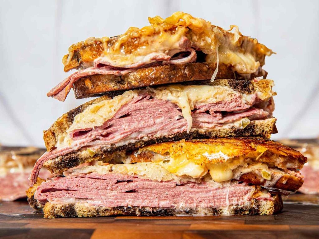 Shiny Reuben Sandwich on Rye