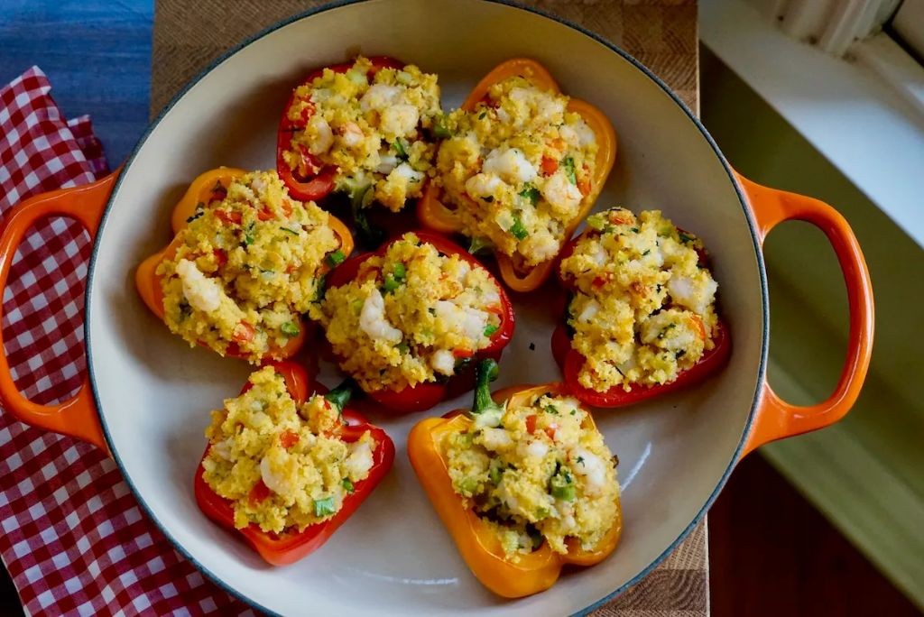 Shrimp and Crab Stuffed Bell Peppers