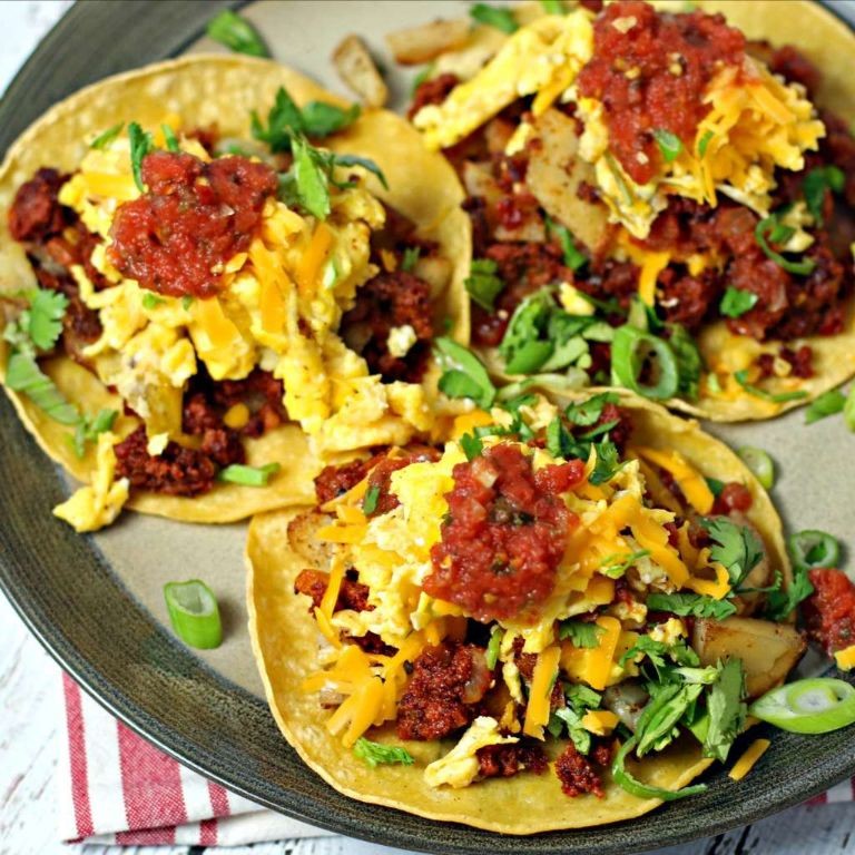 Simply Potatoes Hash Browns and Chorizo Tacos