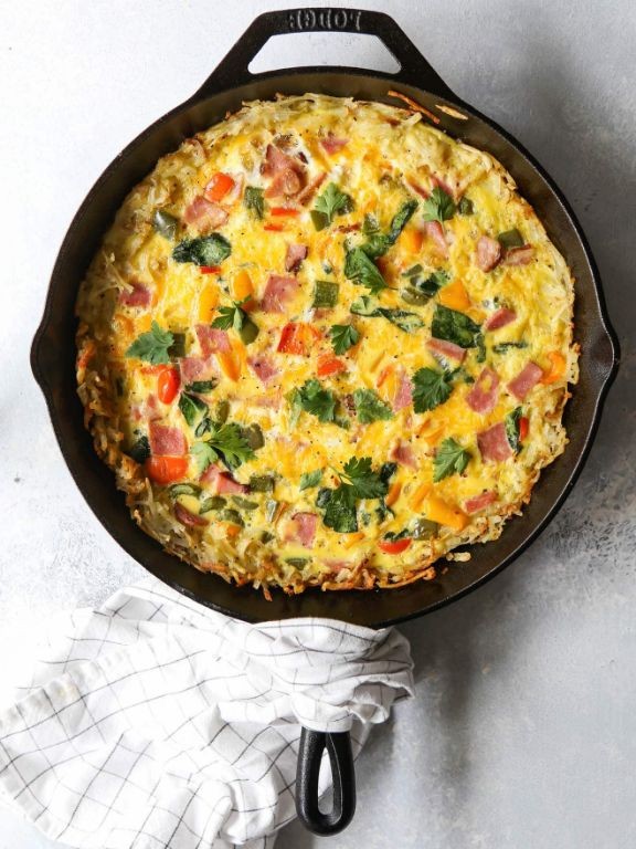 Simply Potatoes Hash Browns and Spinach Frittata