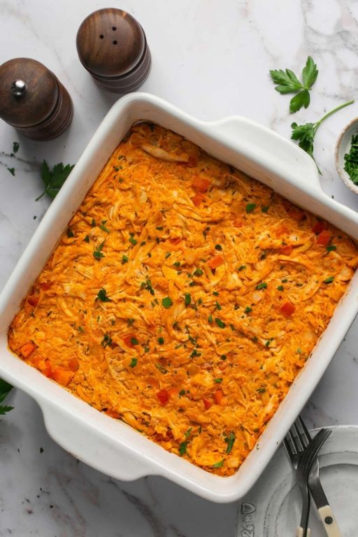 Skinny Buffalo Chicken Casserole