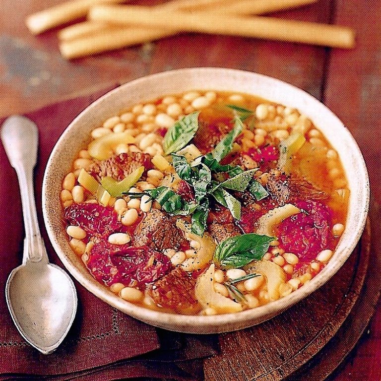 Smoky Navy Bean Soup with Ham Hocks