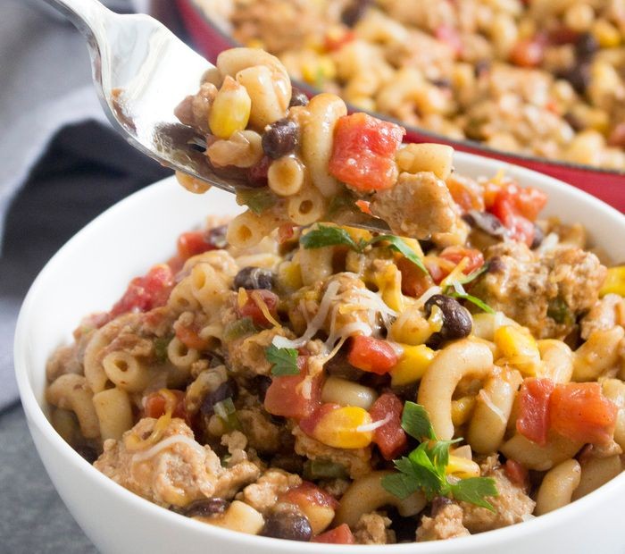 Smoky Turkey Taco Pasta Bake
