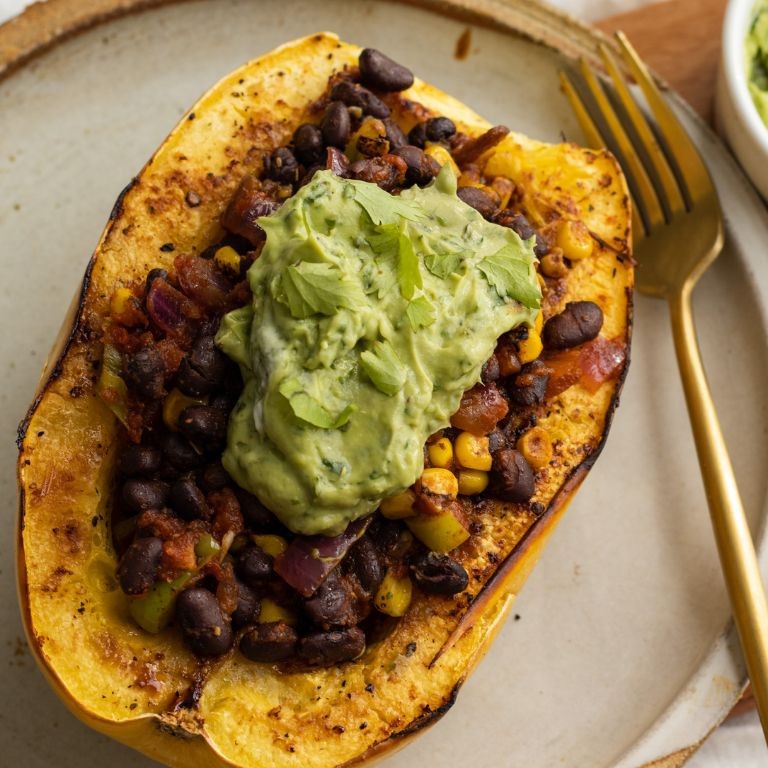 Spaghetti Squash with Black Beans and Corn