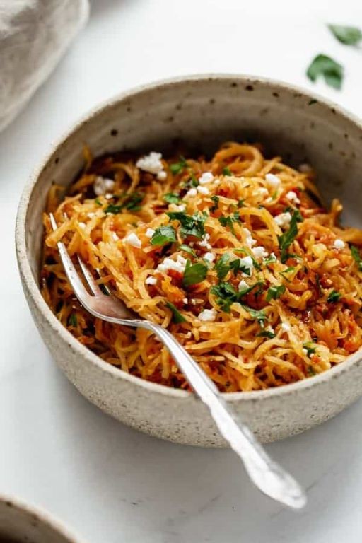 Spaghetti Squash with Sun-Dried Tomato Pesto
