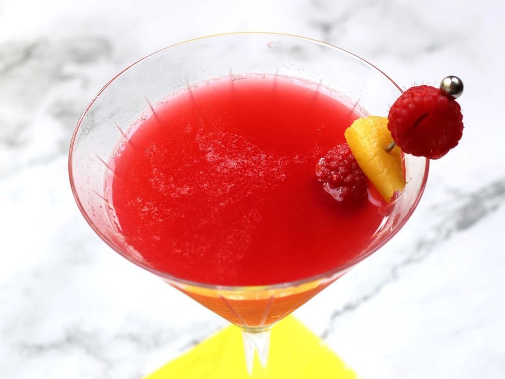 Sparkling Raspberry Lemon Drop Martini