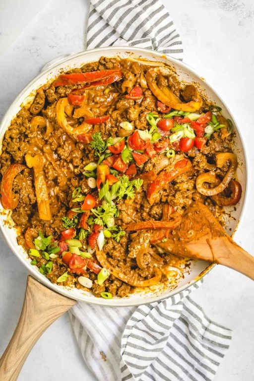 Spicy Hamburger Skillet Tacos