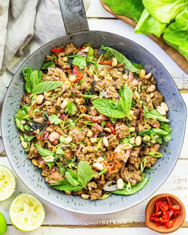 Spicy Thai Beef Larb Salad