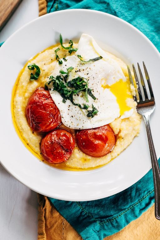 Spicy Tomato and Basil Polenta Bowls