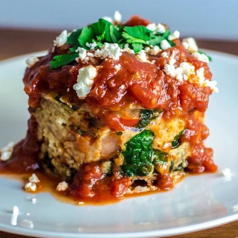 Spinach and Feta Chicken Meatloaf