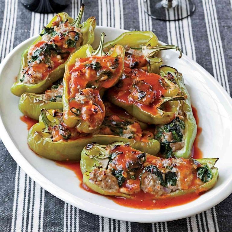 Spinach and Sausage Stuffed Peppers