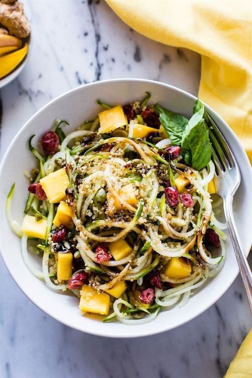 Spiralized Mango and Cucumber Salad