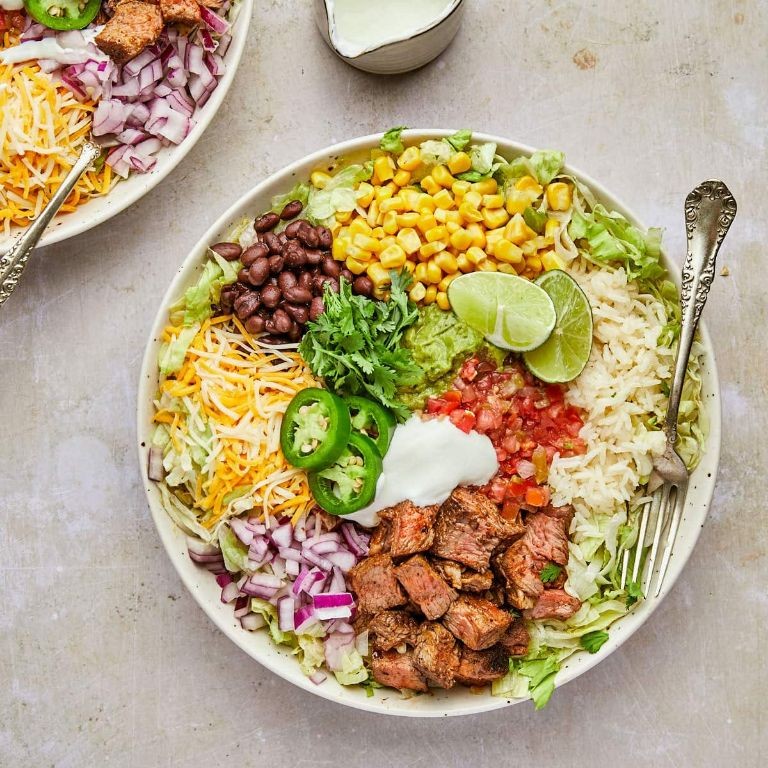 Steak and Chipotle Burrito Bowl with Roasted Corn