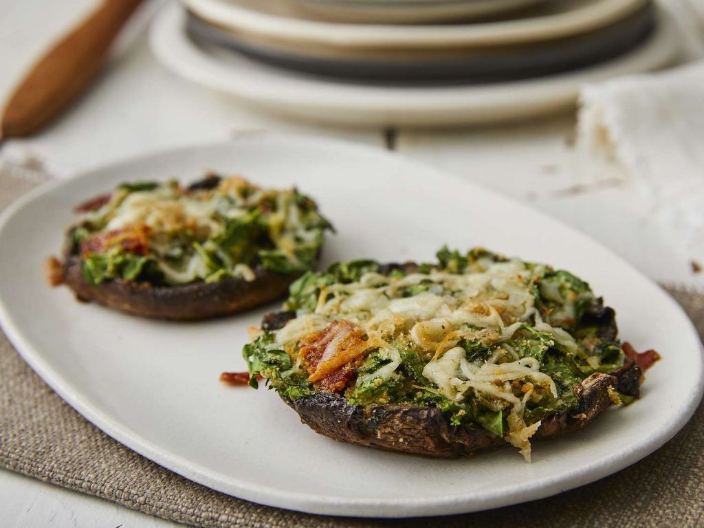 Steak and Spinach Stuffed Portobello Mushrooms