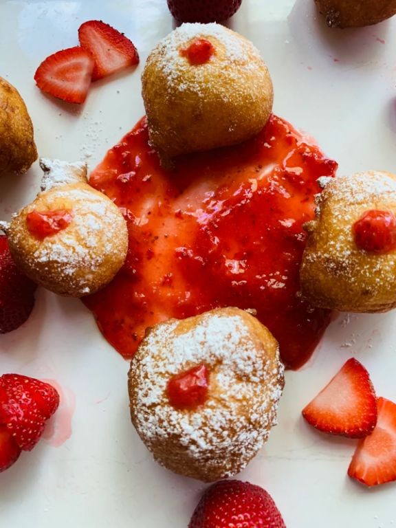 Strawberry Jam-Filled Zeppole