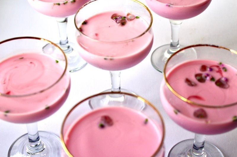 Strawberry Rose Milk Punch