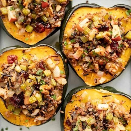 Stuffed Acorn Squash with Wild Rice