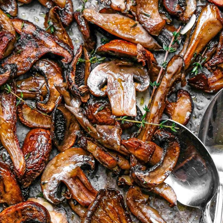 Summer Savory and Garlic Roasted Mushrooms
