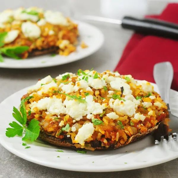 Sun-Dried Tomato and Goat Cheese Stuffed Portobello Mushrooms
