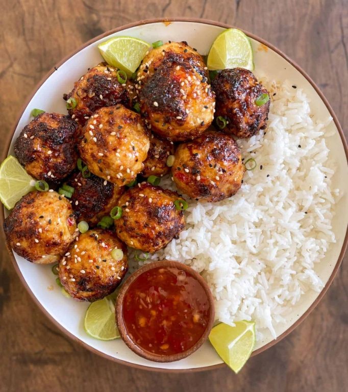 Sweet Chili Lime Aidells Chicken Meatballs